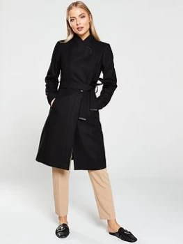 Ted Baker Ellgenc D-ring Wrap Coat - Black, Size 4=14, Women