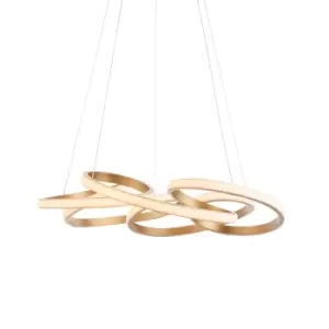 Forli Single Pendant Ceiling Lamp, Satin Gold Paint, White