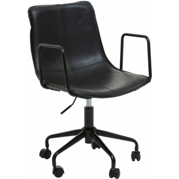 Premier Housewares - Branson Black Leather Chair