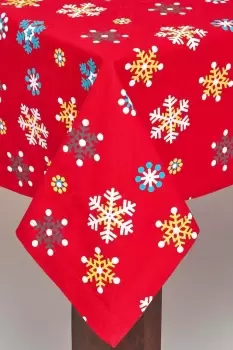 Snowflake Christmas Tablecloth, 137cm x 228cm