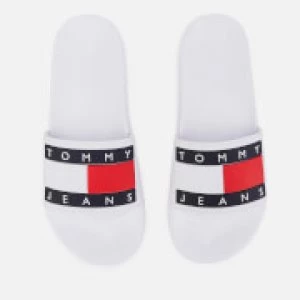 Tommy Jeans Mens Flag Pool Slide Sandals - White - UK 9 - White