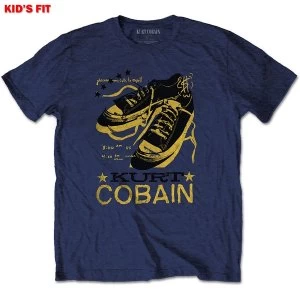 Kurt Cobain - Laces Kids 9 - 10 Years T-Shirt - Blue