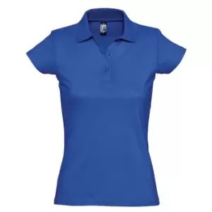 SOLS Womens/Ladies Prescott Short Sleeve Jersey Polo Shirt (M) (Royal Blue)