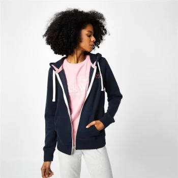 Jack Wills Susan Embroidered Zip Hoodie - Navy