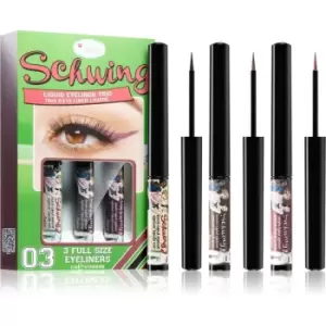 theBalm Schwing Liquid Eyeliner Trio long-lasting liquid eyeliner 3 pcs 3 pc