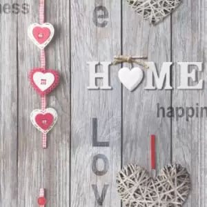 Fine Decor Love Your Home Wallpaper, Red