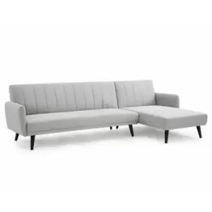 Clinton Light Grey Fabric l Shape Sofa Bed