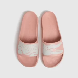 Lacoste Pale Pink Croco Slide 2.0 Sandals