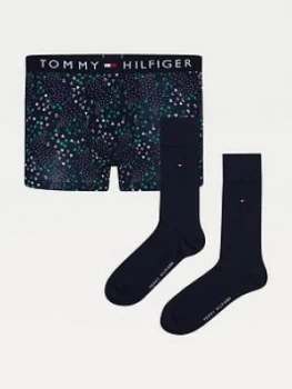 Tommy Hilfiger Trunk & Socks Gift Set - Desert Sky , Desert Sky, Size XL, Men