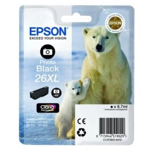 Epson Polar Bear 26XL Photo Black Ink Cartridge