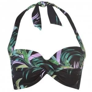 Seafolly SeaFolly Leaf Print Halter Neck Bikini Womens - BLACK