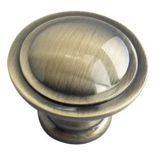 BQ Brass Effect Round Furniture Knob Pack of 6