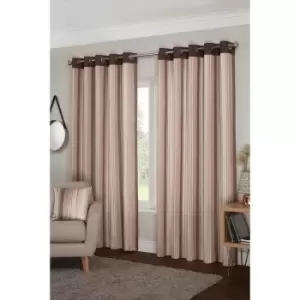 Isabella Rose Bentley Eyelet Curtains - Natural - 167cm (66") X 137cm (54") TJ Hughes