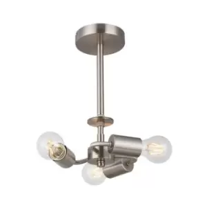 Baymont Nickel satin ceiling lamp 3 bulbs 33cm