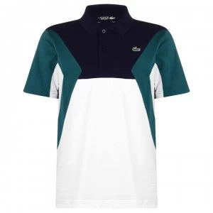 Lacoste Col Short Sleeve Polo Shirt Mens - Wht/Blu/Grn