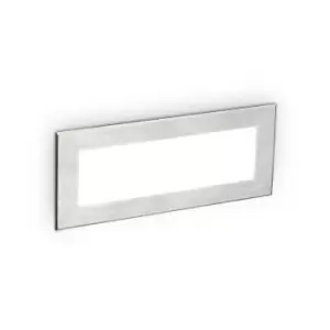 Ideal Lux LED Outdoor Rectangle Recessed Wall Light Steel IP65, 4000K