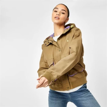 Jack Wills Edenham Boxy Twill Cropped Jacket - Khaki