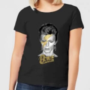 David Bowie Aladdin Sane On Black Womens T-Shirt - Black - 3XL