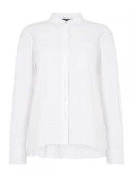 DKNY Long sleeve back pleat detail blouse White