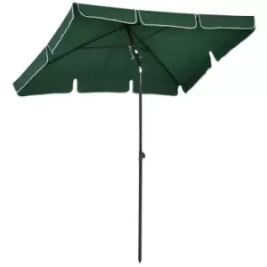 Outsunny Aluminium Rectangular Tilting Parasol 2 x 1.25m - Green