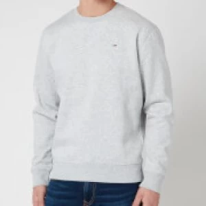 Tommy Jeans Mens Regular Fleece Crewneck Sweatshirt - Light Grey Heather - XL