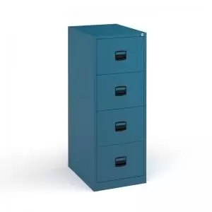 Steel 4 drawer contract filing cabinet 1321mm high - blue