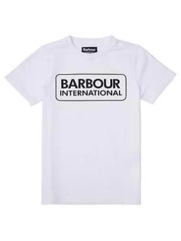 Barbour International Boys Essential Logo T-Shirt - White, Size 8-9 Years