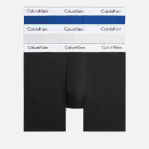 Calvin Klein Mens 3 Pack Boxer Briefs - Mazarine Blue/Black/Lunar Rock - XL