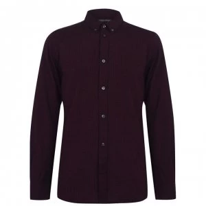 French Connection Gingham Long Sleeve Shirt Senior - Chateaux/Marine