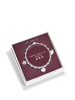 Joma Jewellery LIFE'S A CHARM HAPPY BIRTHDAY AUNTIE BRACELET, Silver, Women