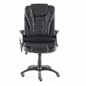 Neo Black Faux Leather Executive Recliner Swivel Office Chair - With Massage Function