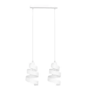 Saga White Bar Pendant Ceiling Light 2x E27