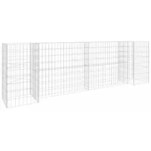 H-Shaped Gabion Planter Steel Wire 260x40x80cm Vidaxl Silver