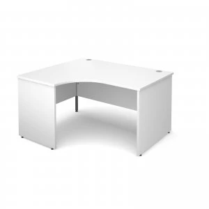 Maestro 25 PL Left Hand Ergonomic Desk 1400mm - White Panel Leg Design