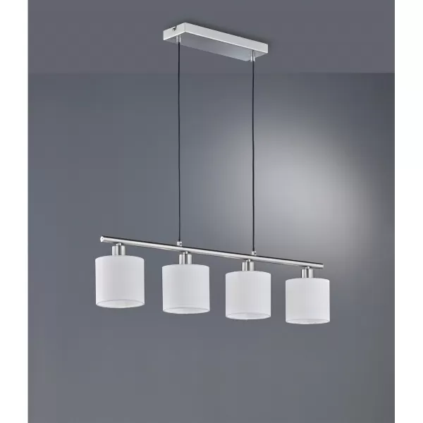 Tommy Modern 4 Light Bar Pendant Ceiling Light Nickel Matt