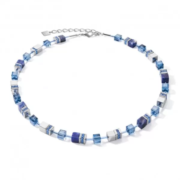 GeoCUBE Sodalite & Haematite Blue Necklace 4017/10-0700