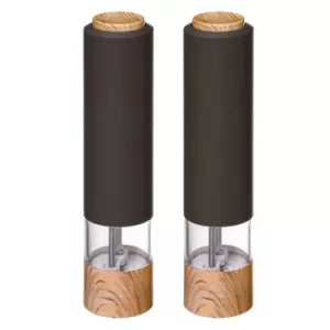 Set of 2 Electronic Salt & Pepper Mills Black