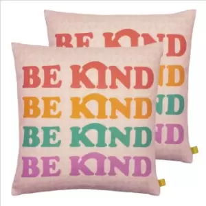 Furn. Be Kind Twin Pack Polyester Filled Cushions Multi