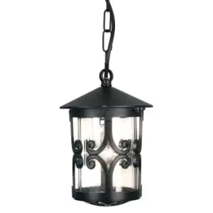 IP23 1 Bulb Chain Lantern Black LED E27 100W Bulb Outside External