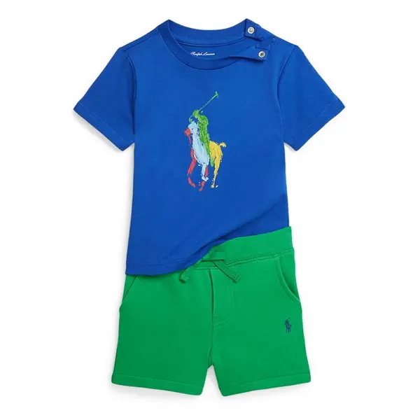 Ralph Lauren PRLB Tee Short Set Bb42 - Blue One Size