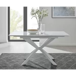 Lira 100cm Rectangular Extending White High Gloss 4 6 Seat Dining Table