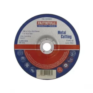 Faithfull FAI1803MDC Depressed Centre Metal Cutting Disc 180 x 3.2...