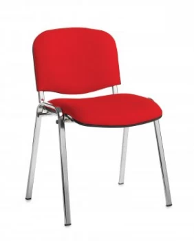 Taurus Meeting Room Stackable Room With Chrome Frame and no Arms - Red