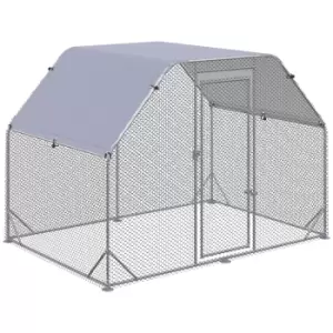 PawHut Chicken Run with Roof, Walk In Chicken Coop for 4-6 Chickens, Hen House Duck Pen Outdoor, 280x190x195 cm