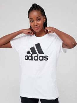 adidas Big Logo Boyfriend T-Shirt - White Size M Women