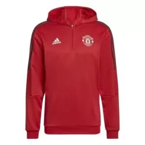 adidas Manchester United Hooded Track Top 2021 2022 Mens - Red