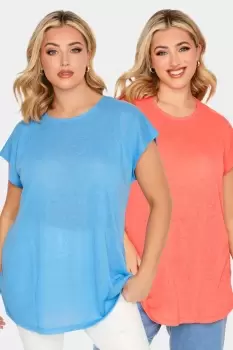 2 PACK Linen Look T-Shirt