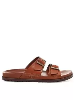 UGG Wainscott Buckle Slide, Cognac, Size 7, Men