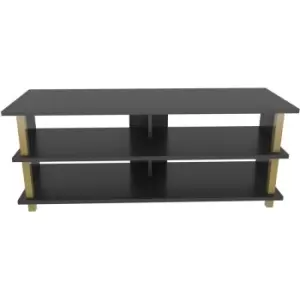 Pueblo 120 Cm Wide tv Stand, tv Console, tv Unit Storage With Open Shelves For Living Room, Bedroom, Hallway - Gold-Anthracite - Gold / Anthracite