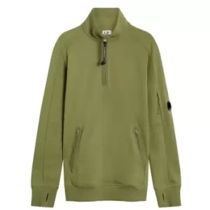 CP COMPANY Lens Arm Quarter Zip Sweatshirt - Green